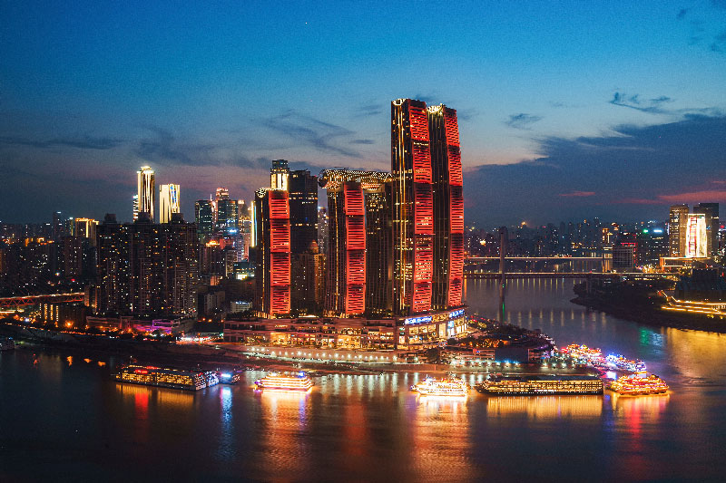 ciudad nocturna de chongqing china