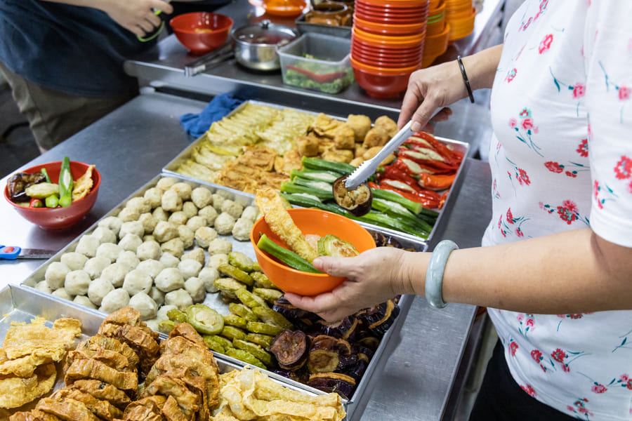 comida tradicional china mercado