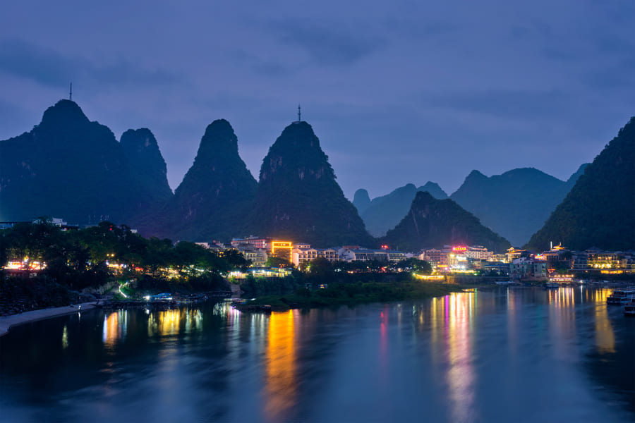 ciudad de yangshuo-noche china